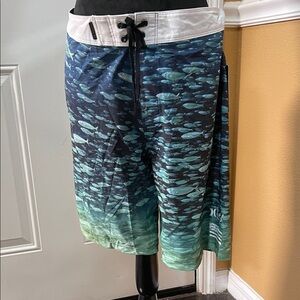 NWT Hurley Men's Blue and Green Swim Shorts